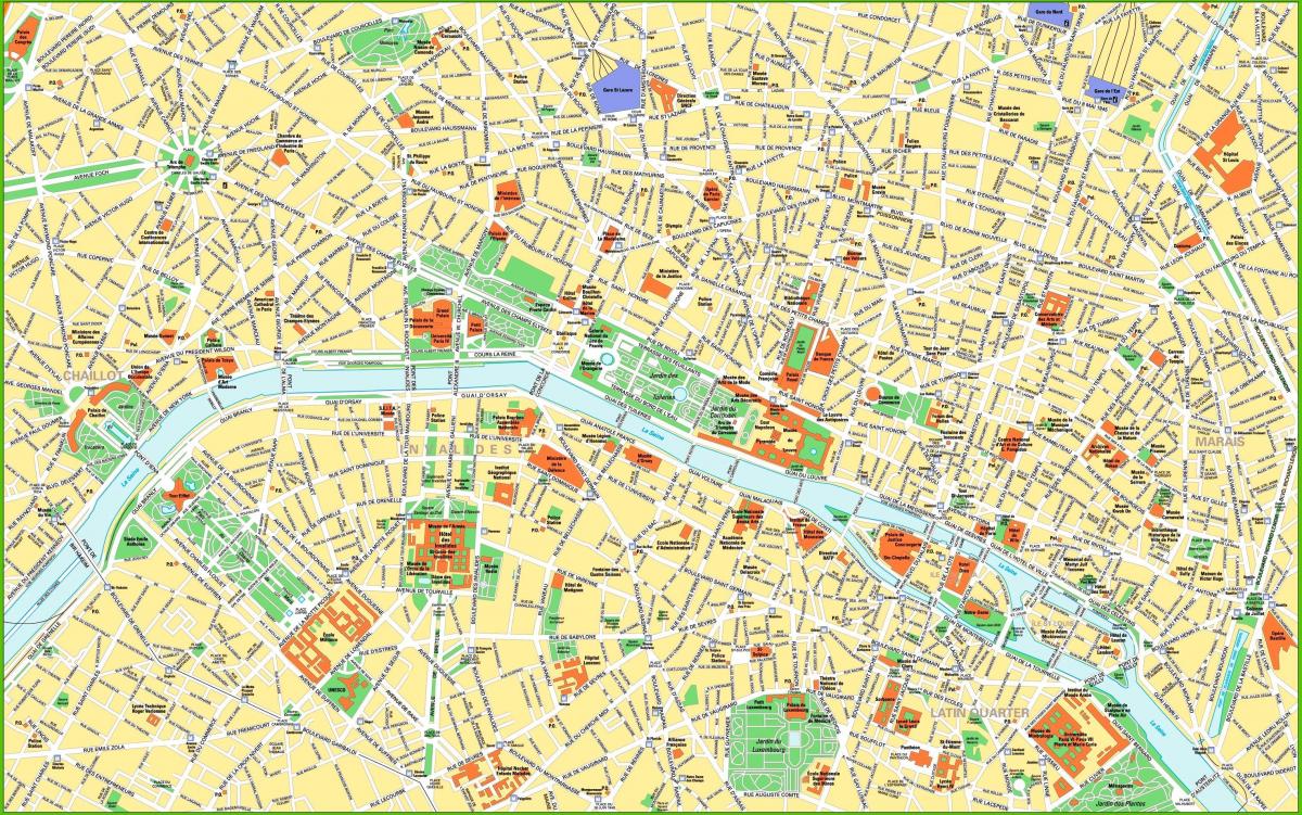 详细的地图，巴黎