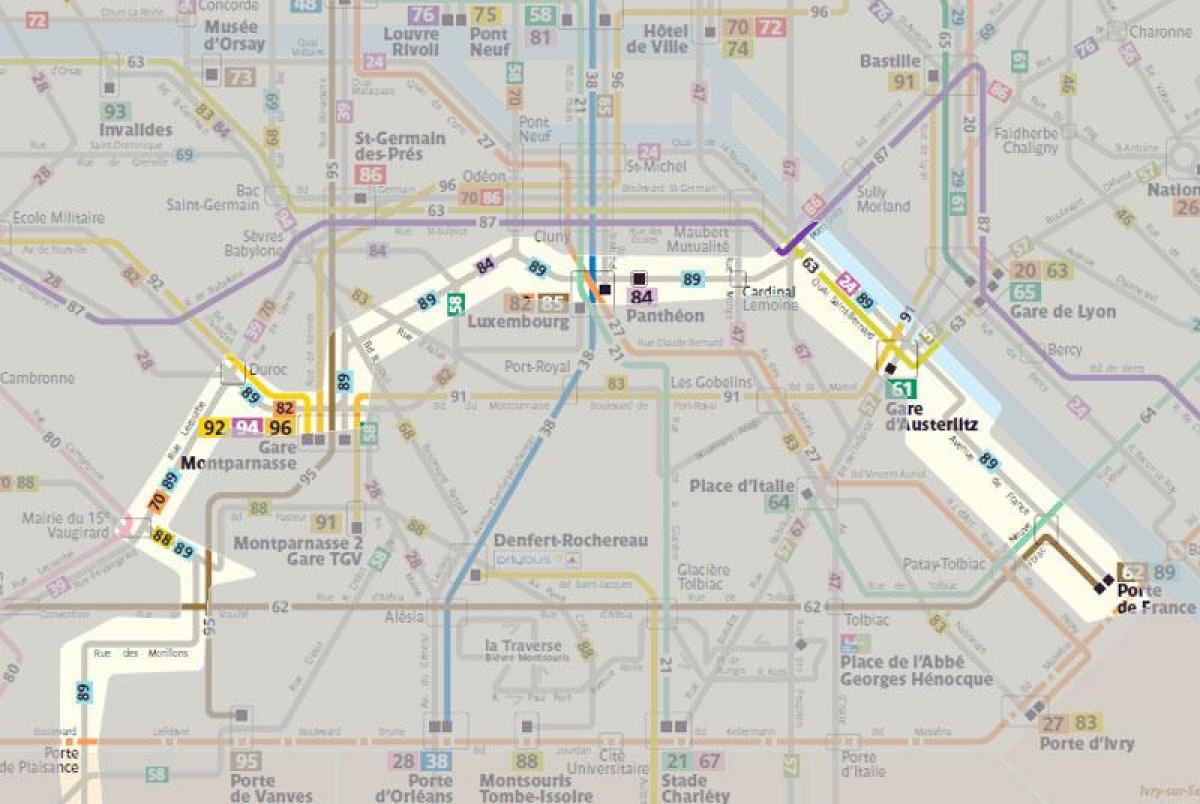 巴黎地图坐巴士92路线