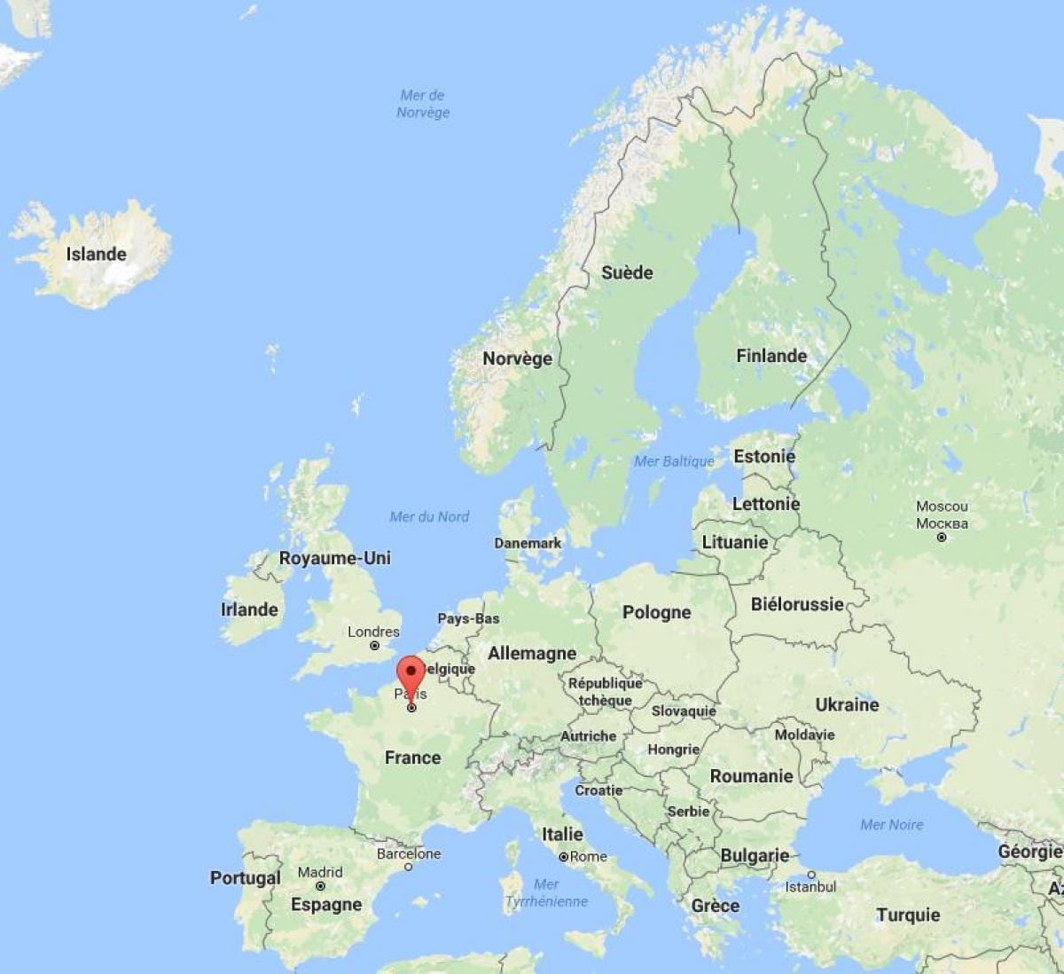 巴黎法国的欧洲地图