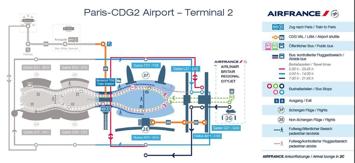 charles de gaulle终端2地图
