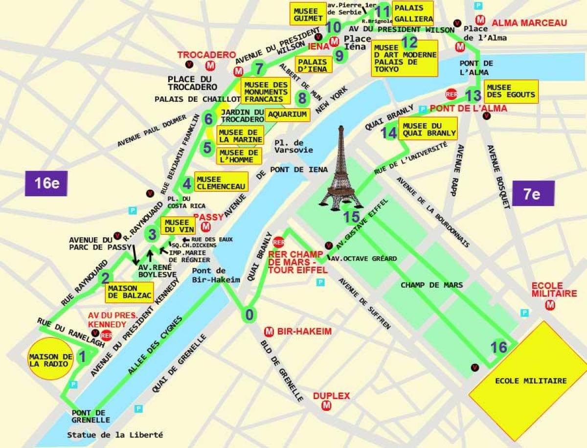 地图的trocadero巴黎