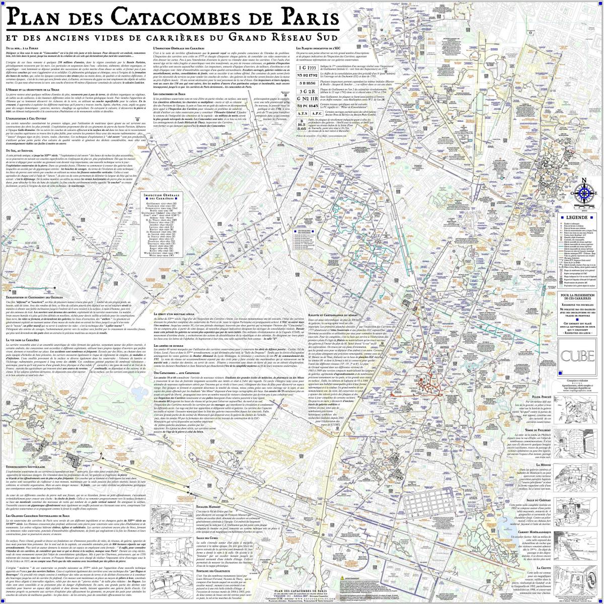 地图上的巴黎的地下墓穴