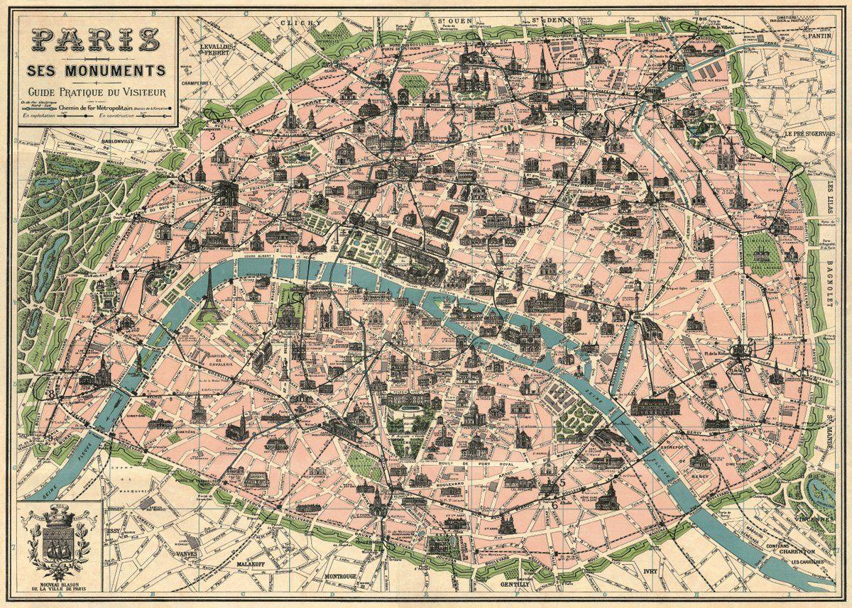 巴黎地图古董