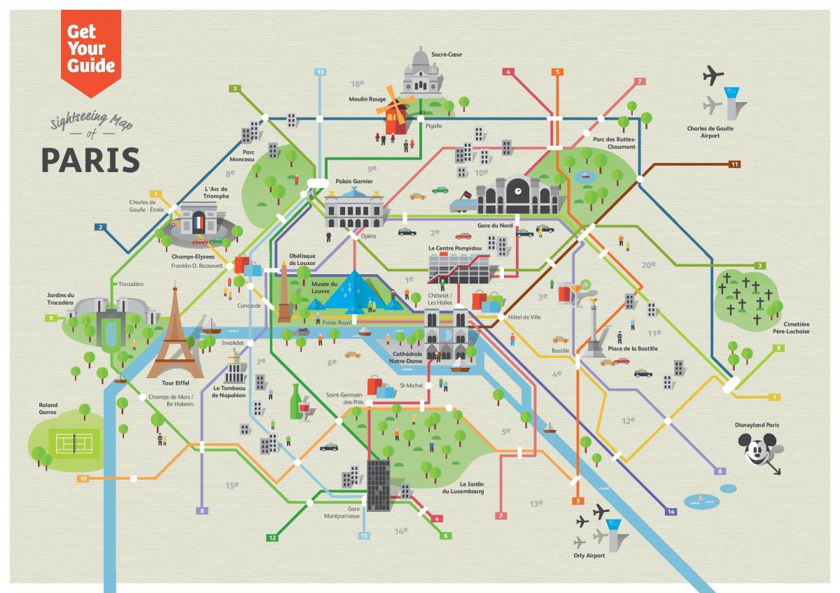 地方访问巴黎的地图