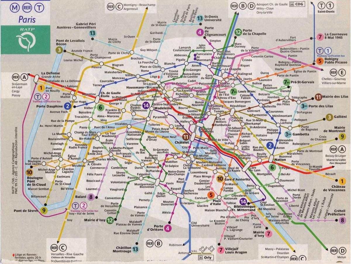 巴黎的火车线地图