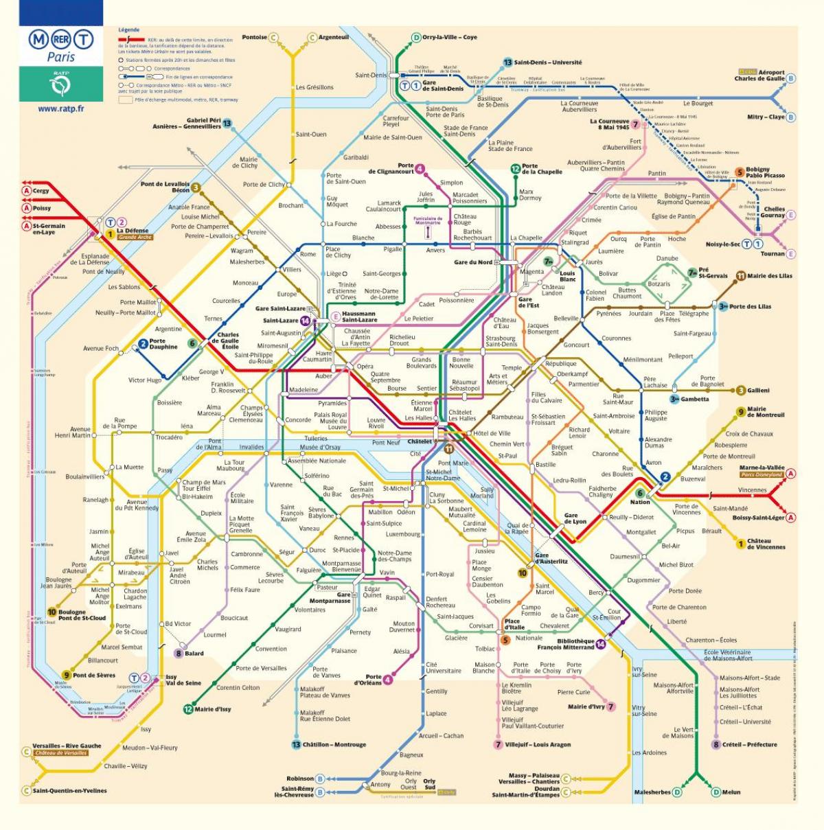 地铁的巴黎地图