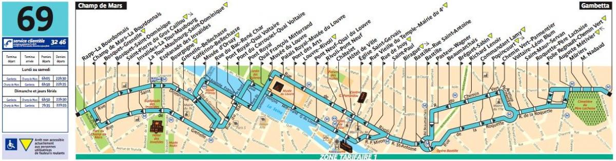 巴黎的巴士69地图