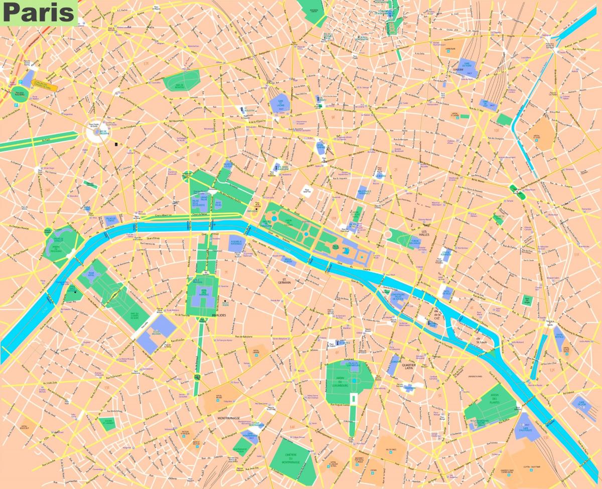 街道地图的巴黎法国