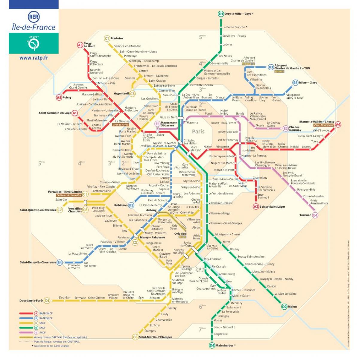 巴黎地铁轨的地图