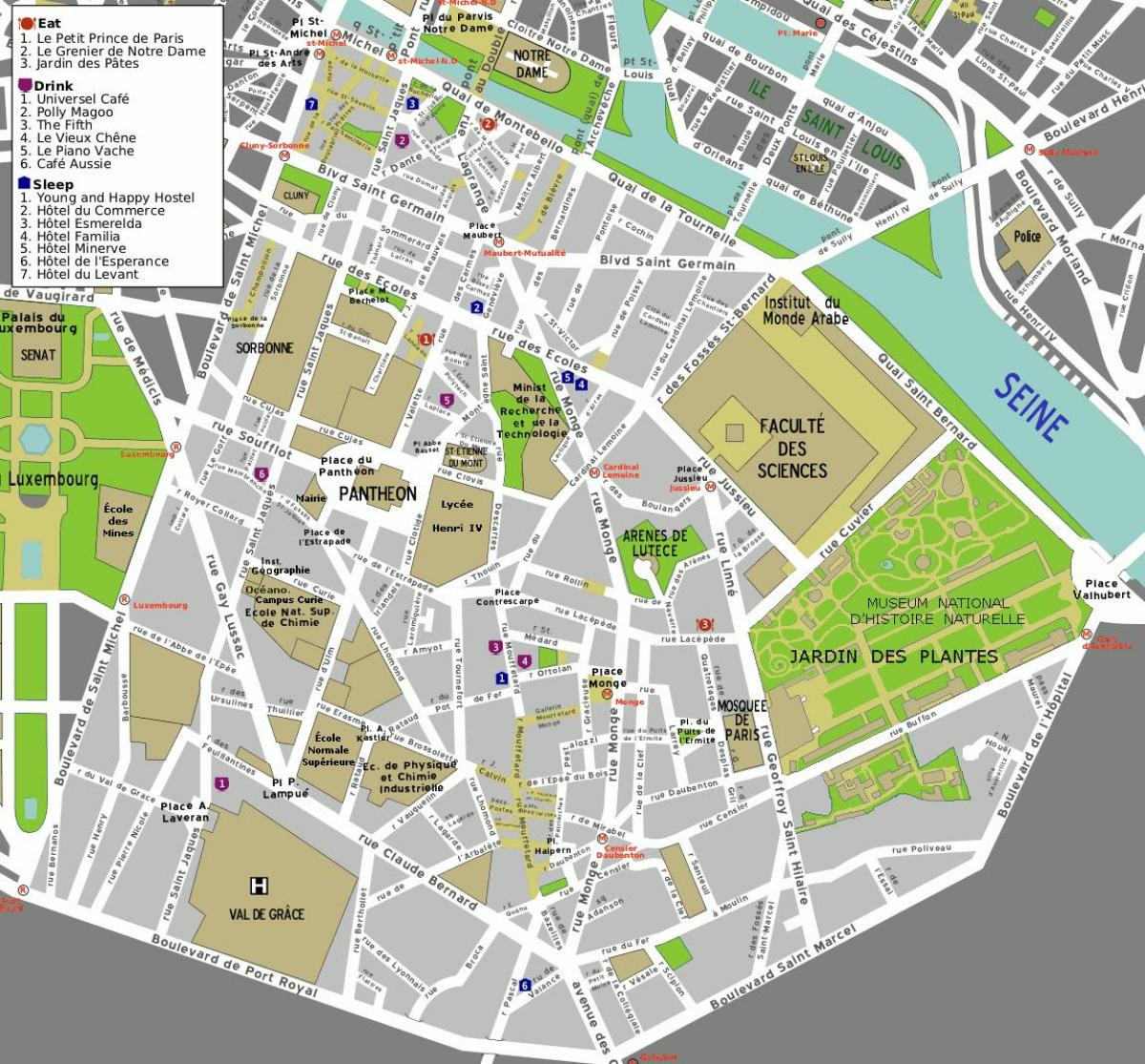 地图的第5区巴黎