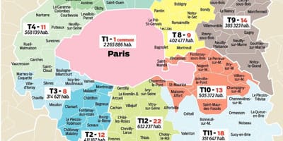 地图上的巴黎地区的法国