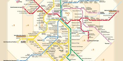 巴黎区地图的地铁