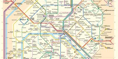 地图上的巴黎地铁站