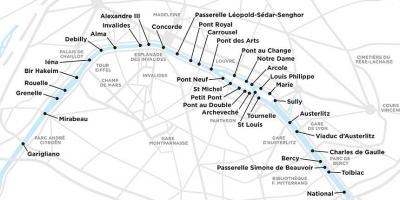 巴黎地图的桥梁
