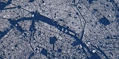地图上的巴黎卫星 