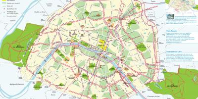 巴黎的自行车路线的地图