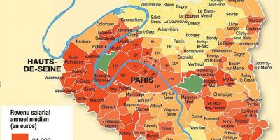 巴黎地图和郊区的